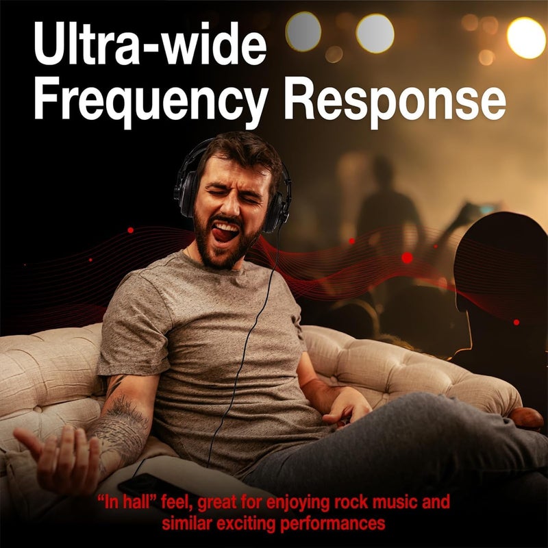 Superlux HD681B Dynamic Over-Ear Headphones Wired with 50mm Neodymium Driver, Single-Sided, Semi-open, Deep Bass, Balanced Tone for Professional Monitoring Recording Gaming Streaming Live Rock Concert - Image 2
